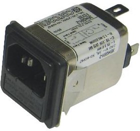 6609117-6, Filtered IEC Power Entry Module, IEC C14, General Purpose, 6 А, 250 В AC