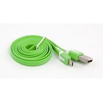USB кабель LP Micro USB плоский узкий зеленый, коробка