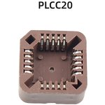 PLCC20 панель для микросхем на плату, выводной THT монтаж (20 Pin, step 1.27mm)