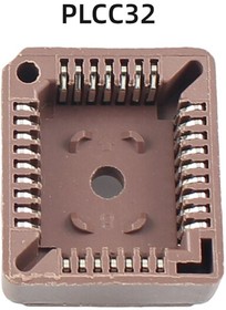 PLCC32 панель для микросхем на плату, выводной THT монтаж (32 Pin, step 1.27mm)