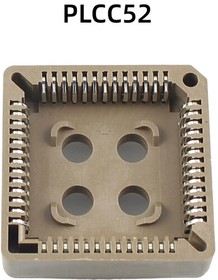 PLCC52 панель для микросхем на плату, выводной THT монтаж (52 Pin, step 1.27mm)
