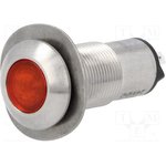528-501-22, Индикат.лампа: LED, плоский, 24ВDC, Отв: d13мм, IP67, dLED: 10мм