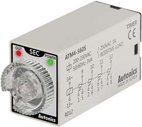 ATM4-560S, Таймер, аналоговый, 4 конт., 220В~ 50/60 Hz, 60 сек.