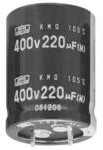 EKMQ351VSN331MP45S, Cap Aluminum Lytic 330uF 350V 20% (22 X 45mm) Snap-In 10mm 1200mA 2000h 105Â°C
