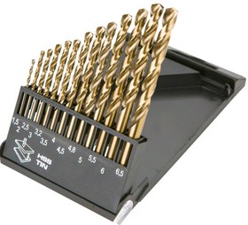 57H198, Сверла по металлу HSS-TiN 1.5-6.5 мм, 13шт.OBSOLETE