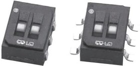 CAS-220TB1, Slide Switches DPDT, ON-ON, slide, gull wing SMD terminals, 100mA @ 6V DC, T&R packaging, non-washable without seal tape