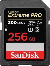 Фото 1/2 SDSDXDK-256G-GN4IN, Флеш карта SD 256GB SanDisk SDXC Class 10 V90 UHS-II U3 Extreme Pro, 300MB/s