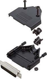 6355-0032-03, D-Sub Connector Kit, DB-25 Plug, Solder, Steel