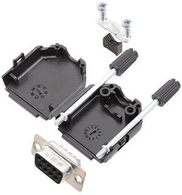 6355-0001-11, D-Sub Connector Kit, DE-9 Socket, Solder, Steel