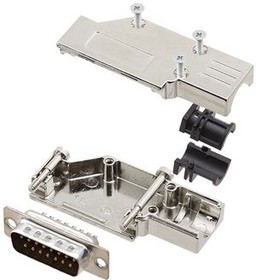 6355-0065-22, DA-15 Plug D-Sub Connector Kit, Steel