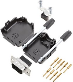 6355-0078-01, DE-9 Plug D-Sub Connector Kit, Steel