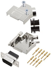 6355-0051-01, DE-9 Plug D-Sub Connector Kit, Steel