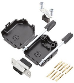 6355-0078-11, DE-9 Socket D-Sub Connector Kit, Steel