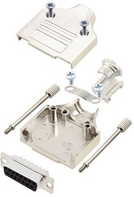 6355-0005-12, D-Sub Connector Kit, DA-15 Socket, Solder, Steel