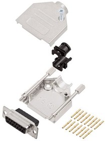 6355-0050-12, DA-15 DA-15 Socket D-Sub Connector Kit, Steel, Socket