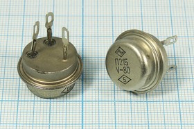 Транзистор П215, тип PNP, 10 Вт, корпус КТЮ-3-18 (1990 г)