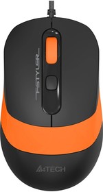 Фото 1/7 Мышь A4Tech Fstyler FM10 черный/оранжевый оптическая (1600dpi) USB (4but)