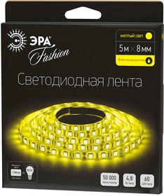 Фото 1/2 LS3528-60LED-IP65-Y, Лента светодиодная (цвет желтый), 4.8Вт/м, цена за катушку 5м
