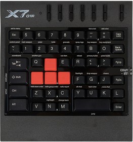 Фото 1/5 Игровой блок A4TECH X7-G100, USB, без русского алфавита, черный