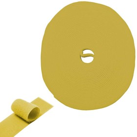 Фото 1/2 лента-липучка 5м х 20мм, желтая, Лента-липучка многоразовая 20мм, длина 5 м, желтая