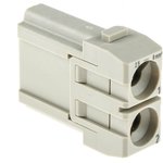 09140022601, Han-Modular Series Male Module, 2 Way, 1 Row, Rated At 40A, 1 kV ...