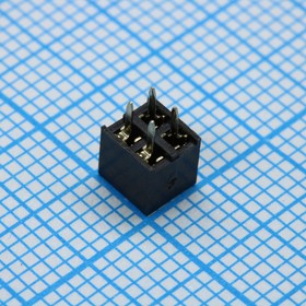 DS1026-06-2X2S8BV, (PBD2-04), Гнездо на плату 2x2 конт., шаг 2.00мм, высота 4.3мм ширина 4.1мм, позолоч.