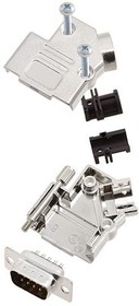 6355-0009-01, D-Sub Connector Kit, DE-9 Plug, Solder, Steel