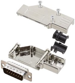 6355-0065-02, DA-15 Plug D-Sub Connector Kit, Steel