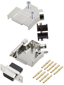 6355-0051-11, DE-9 Socket D-Sub Connector Kit, Steel