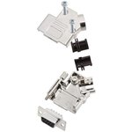 6355-0009-11, D-Sub Connector Kit, DE-9 Socket, Solder, Steel