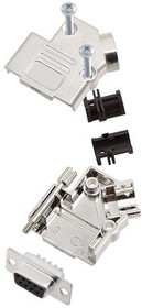 6355-0009-11, D-Sub Connector Kit, DE-9 Socket, Solder, Steel