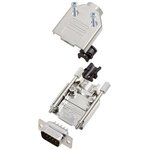6355-0030-01, D-Sub Connector Kit, DE-9 Plug, Solder, Steel