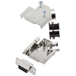 6355-0003-11, D-Sub Connector Kit, DE-9 Socket, Solder, Steel