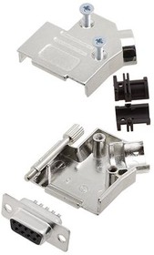 6355-0003-11, D-Sub Connector Kit, DE-9 Socket, Solder, Steel