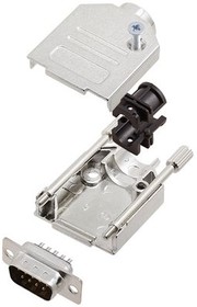6355-0002-01, DE-9 Plug D-Sub Connector Kit, Steel