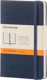 Фото 1/4 Блокнот Moleskine CLASSIC MM710B20 Pocket 90x140мм 192стр. линейка твердая обложка синий сапфир