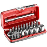 R1PICO, 23-Piece Metric 1/4 in Standard Socket/Bit Set with Ratchet, 6 point ...