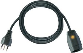 1160142, Extension Cable IP20 PVC CH Type J (T12) Plug - CH Type J (T13) Socket 5m Black