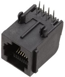 3257-0012-03, Modular Jack with Panel Stop, RJ45, CAT5, 8 Positions, 8 Contacts, Unshielded