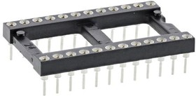 Фото 1/2 110-87-624-41-001101, 2.54mm Pitch Vertical 24 Way, Through Hole Turned Pin Open Frame IC Dip Socket, 1A