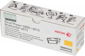 Фото 1/8 Картридж лазерный Xerox 106R01633 желтый (1000стр.) для Xerox Ph 6000/6010N/WC 6015