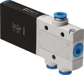 MHE3-M1H-3/2G-QS-6, 3/2 Closed, Monostable Pneumatic Solenoid/Pilot-Operated Control Valve - Electrical MHE3 Series, 525150
