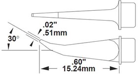 SMC-7HK0005S, Картридж-наконечник для СV/MX, крюк 30°, 0.51х15.24мм (замена SMTC-1172)