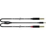 CFY3WPP-LONG, Y-Adapter Cable, Microphone, 3.5 mm Jack Plug - 2x 6.35 mm Jack ...