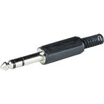 RND 205-00586, Stereo Jack Connector , Straight, 6.35 mm, 3 Poles