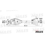 GC01112, Привод Renault Logan 04-, Sandero 21 шлиц (-ABS) в сборе левый MILES ...