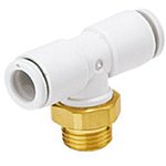 KQ2T08-01AS, KQ2 Series Tee Threaded Adaptor, Push In 8 mm to Push In 8 mm ...