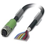 1430158, Female 12 way M12 to Sensor Actuator Cable, 10m