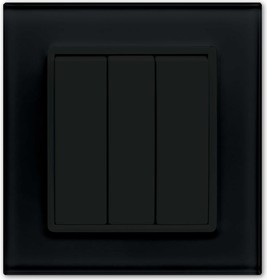 Фото 1/3 Выключатель Vesta-Electric Exclusive Black трехклавишный FVK050121CHR