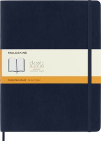 Фото 1/5 Блокнот Moleskine Classic Soft, 192стр, в линейку, мягкая обложка, синий сапфир [qp621b20]